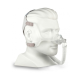 Philips Respironics Wisp burun CPAP maskesi, şeffaf tasarımı ve S/M, L, XL silikon yastık paketleriyle gösteriliyor.