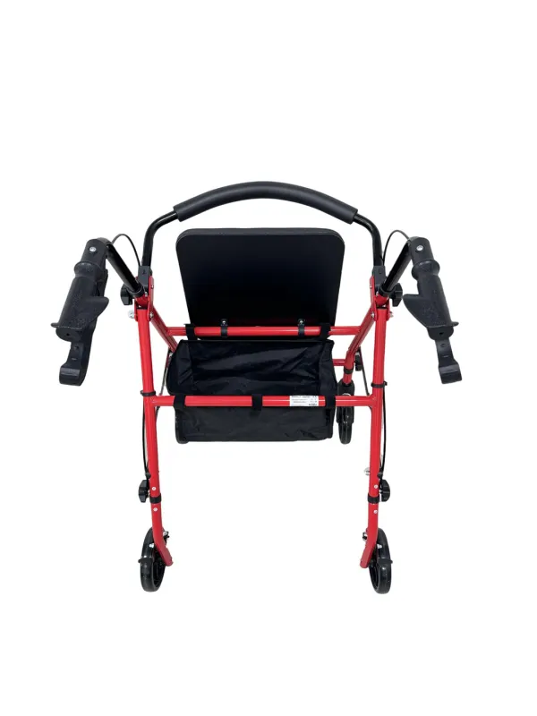 2Respirox RR-01 Katlanabilir Rolatör Kırmızı - Oturaklı, Frenli ve Şık Tasarımlı Dört Tekerlekli Yürüteç Respirox RR-01 Katlanabilir Rolatör Kırmızı - Oturaklı, Frenli ve Şık Tasarımlı Dört Tekerlekli Yürüteç