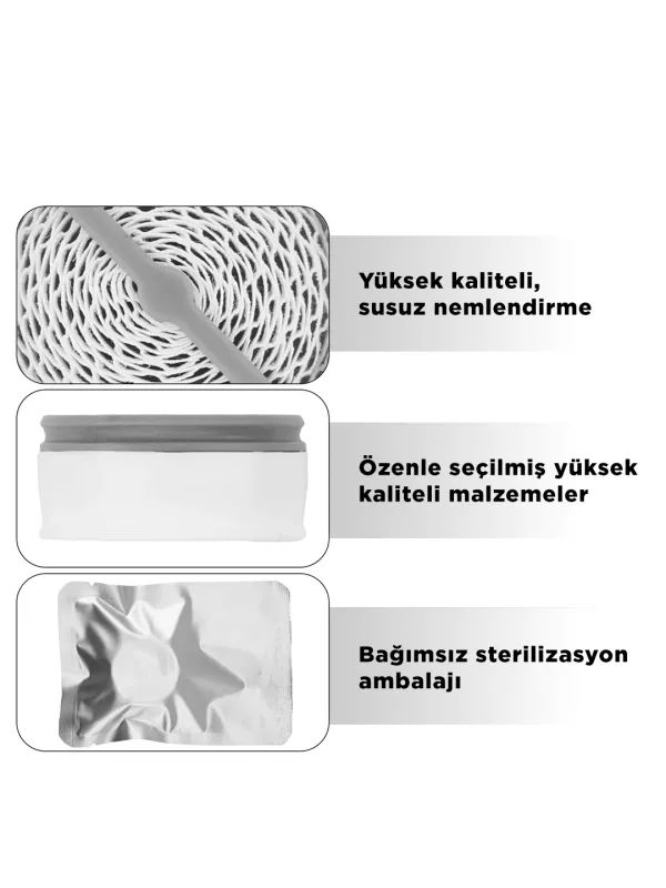 ResMed AirMini cihazı ile uyumlu HumidiX Plus susuz nemlendiricinin ambalajı ve tek kullanımlık nemlendirici kartuşu.